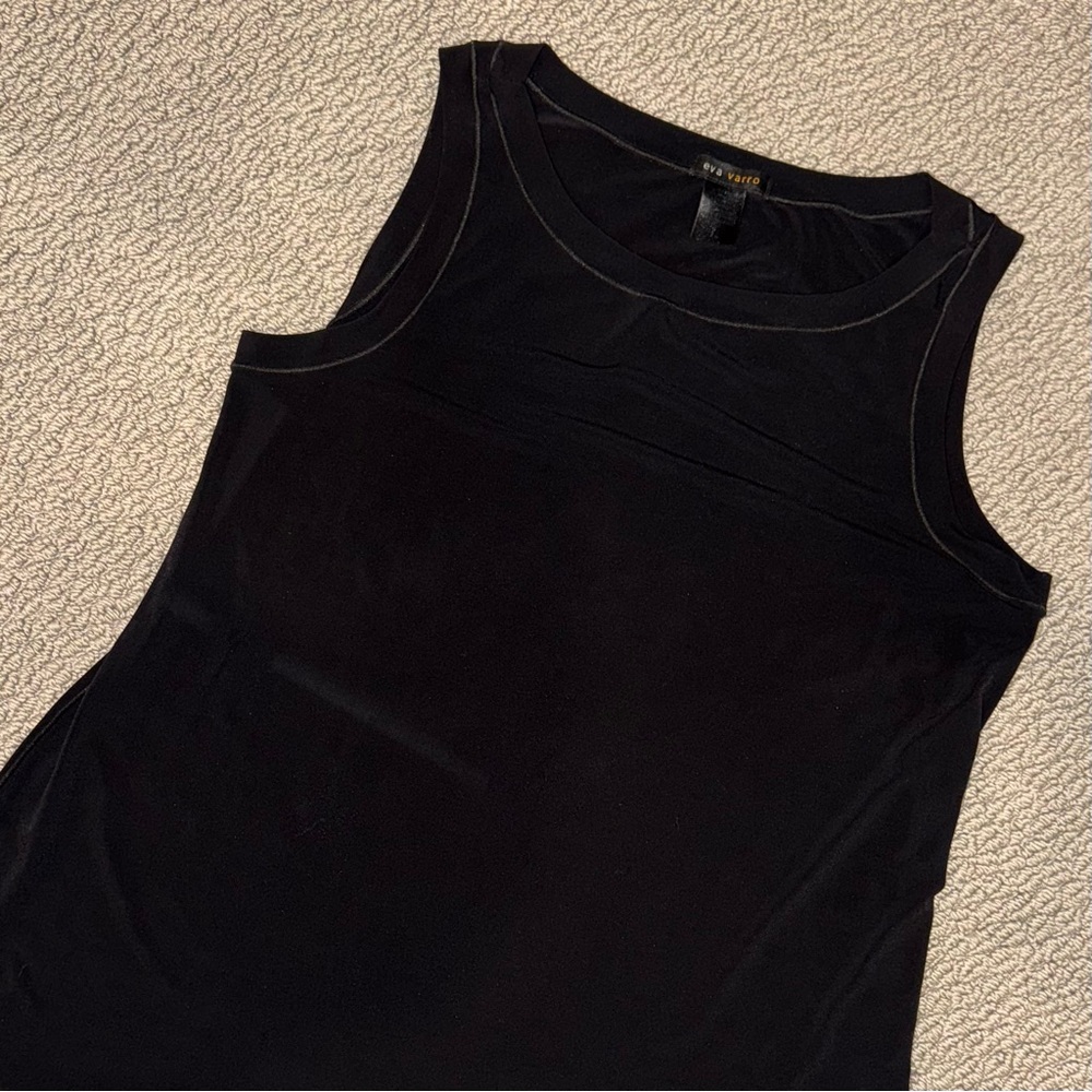Eva varrow black sleeveless wide bottom tunic size large
